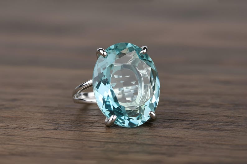 Blue Topaz Ring · Gold Ring · 14k Gold Filled Ring · Cocktail Ring · Gemstone Ring · Birthstone Rings · Bridesmaid Rings · Wedding Ring image 5