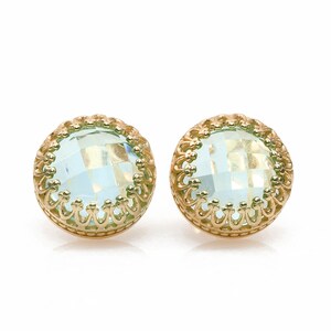 Blue Topaz Earrings · Custom Stud Earrings · Rose Gold Earrings · Gemstone Earrings · Bright Blue Earrings