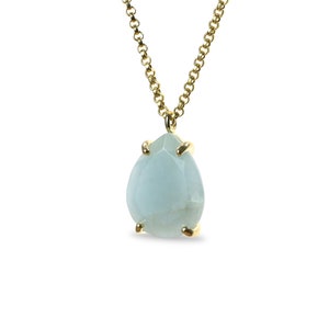 Aquamarine Pear Necklace · March Birthstone Jewelry · Teardrop Pendant For Women · Aquamarine Pendant · Gifts For Her Necklaces