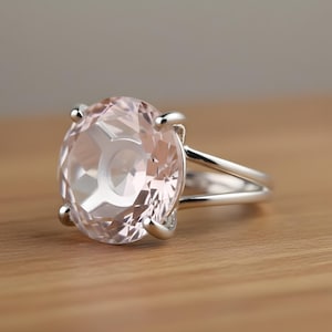 Rose Quartz Ring · Silver Ring · Gemstone Ring · Love Gemstone Ring · Girlfriend Gifts · Cocktail Ring · Handmade Rings