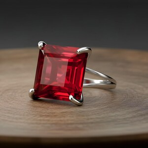 Pink Tourmaline Square Princess Cut Ring · 18k Gold Vermeil Jewelry · October Birthstone image 8
