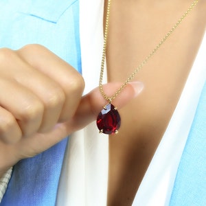 Sophisticated Garnet Necklace · January Birthstone · Garnet Necklaces for Women · Personalized Necklace · Birthday Garnet Jewelry