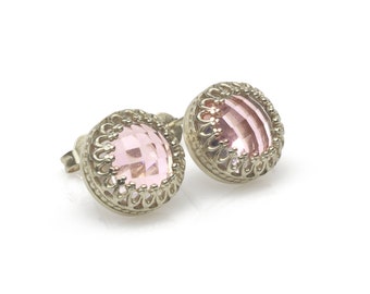 Rose Quartz Earrings · Silver Earrings · Bridal Earrings · January Birthstone · Love Stone Earrings