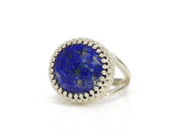 Lapis Ring · September Birthstone Ring · Blue Lapis Ring · Silver Lapis Ring · September Jewelry · Gemstone Ring