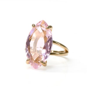 Rose Quartz Ring · Statement Ring · Love Rings · Marquise Ring · Gemstone Ring · January Birthstone Ring · Pink Cocktail Ring