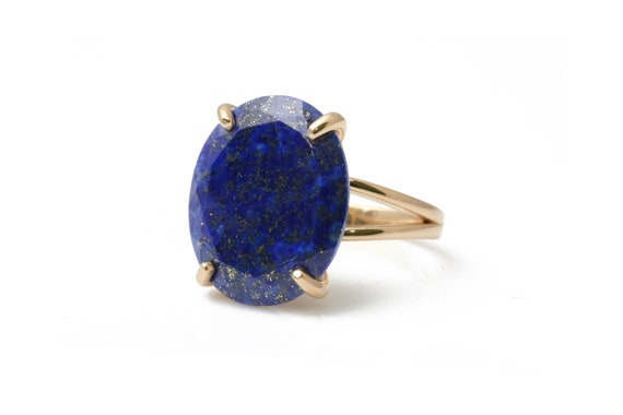 Lapis Lazuli Ring Rose Gold Ring Pink 