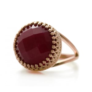 Rose Gold Ring - Jade Ring For Women - July Birthstone Ring - Vintage Ring - Vintage Ring - Pink Gold Ring - Gemstone Ring For Women