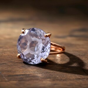 Anillo de tanzanita de talla redonda · Regalo de piedra natal de diciembre · Anillo de piedra vermeil de 18k · Joyería grabada imagen 10
