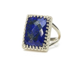 Lapis Ring · Rectangular Ring · Statement Ring · September Birthstone Ring · Gemstone Ring · Wow Ring · Rectangle Ring