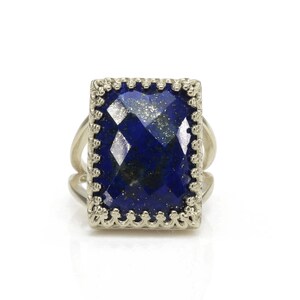 Lapis Ring · Rectangular Ring · Statement Ring · September Birthstone Ring · Gemstone Ring · Wow Ring · Rectangle Ring image 4