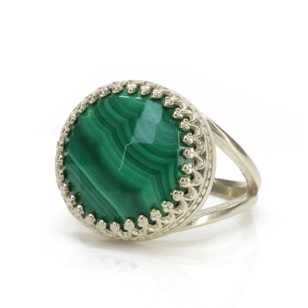 Malachite Ring · Silver Ring · Green Ring · Gemstone Ring · Proposal Ring · Energy Ring · Natural Stone Ring · Emerald Ring