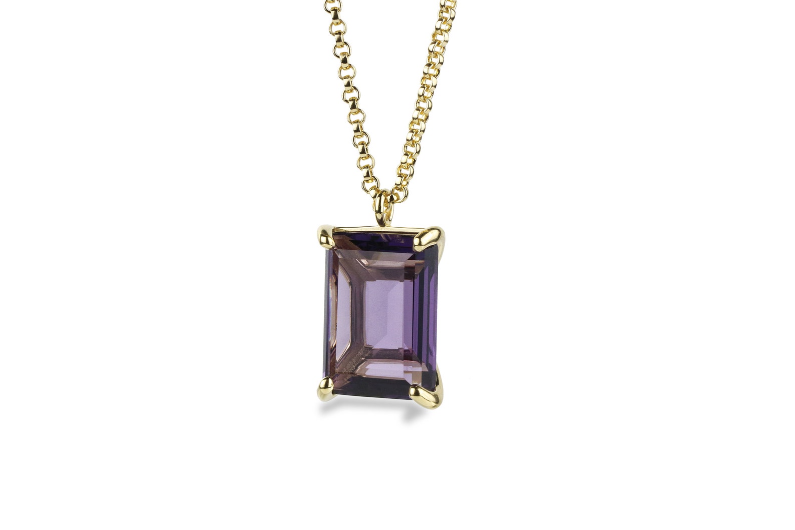 Amazing Amethyst Pendant Necklace · Rectangle Stone Pendant · Gold ...