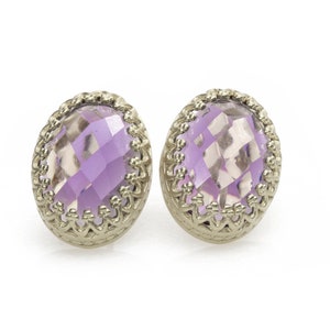 Amethyst Earrings · Silver Earrings · February Birthstone · Stone Earrings · Healing Earrings · Gemstone Earrings · Vintage Earrings