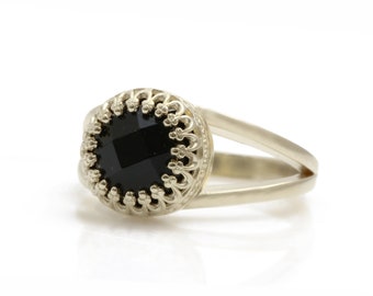 Black Onyx Ring · Sterling Silver Ring · Black Ring · Delicate Black Jewelry · Black And Silver · Gemstone Ring