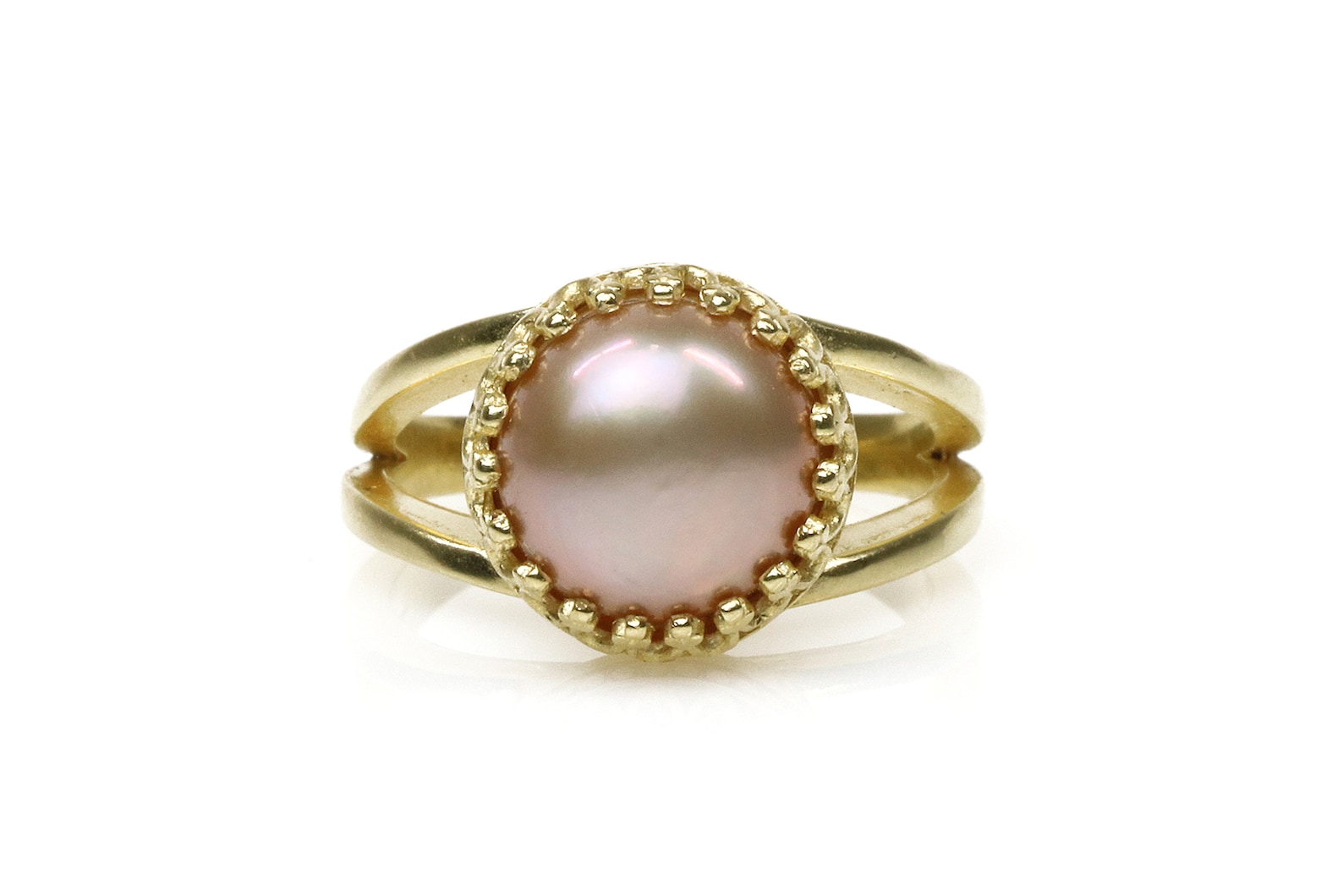 Pink Pearl Ring Sterling Silver Ring Bridal Ring Wedding Ring Bridal