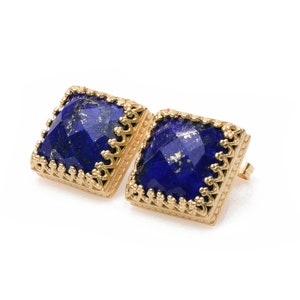Lapis Lazuli Earrings · Rose Earrings · Square Earrings · Stud Earrings · September Birthstone Earrings · Gemstone Earrings