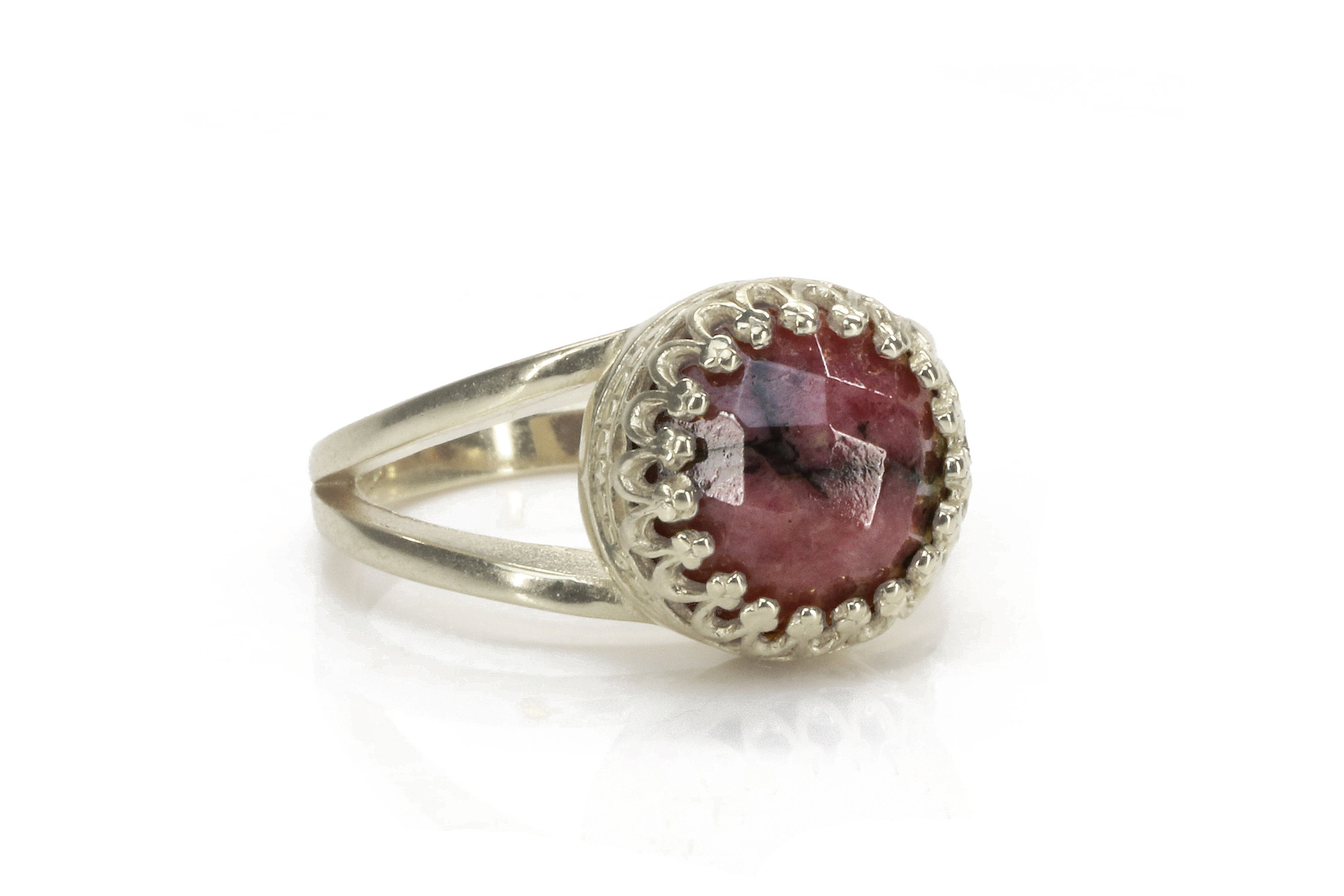 Rhodonite Ring · Silver Ring · Simple Stone Ring · Everyday Ring ...