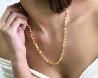 Gold Filled Link Chain · Minimalist Thick Necklace · High-Quality Daily Wear Chain · Custom Chain Necklace For Women