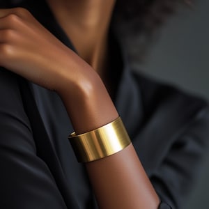 14k Gold Open Cuff Bracelet · Luxury Gold Cuff Bracelet · Unique Large Bracelet · Anniversary Bracelet
