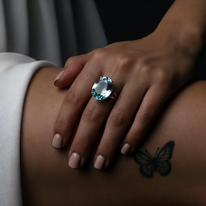 Blue Topaz Ring · Gold Ring · 14k Gold Filled Ring · Cocktail Ring · Gemstone Ring · Birthstone Rings · Bridesmaid Rings · Wedding Ring image 1