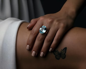 Blue Topaz Ring · Gold Ring · 14k Gold Filled Ring · Cocktail Ring · Gemstone Ring · Birthstone Rings · Bridesmaid Rings · Wedding Ring
