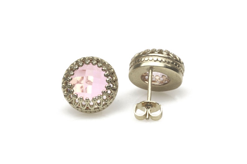 Pink Quartz Earrings Gold Earrings Rose Quartz Jewelry Love Gemstone Earrings Bridesmaid Earrings image 5