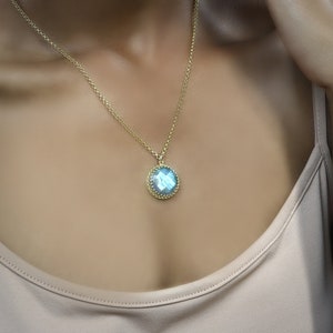 Blue Flash Necklace · Labradorite Gold Necklace · Genuine Gemstone Necklace · Long Custom Necklace · Bridal Necklace