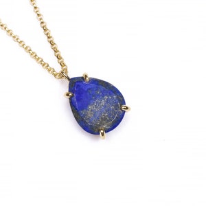 Lapis Lazuli Necklace · Pear Pendant Necklace · Gemstone Pendant · Teardrop Necklace · Gold Lapis Necklace · Custom Gold Necklace image 5
