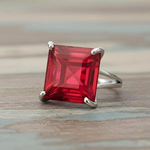Pink Tourmaline Square Princess Cut Ring · 18k Gold Vermeil Jewelry · October Birthstone image 11