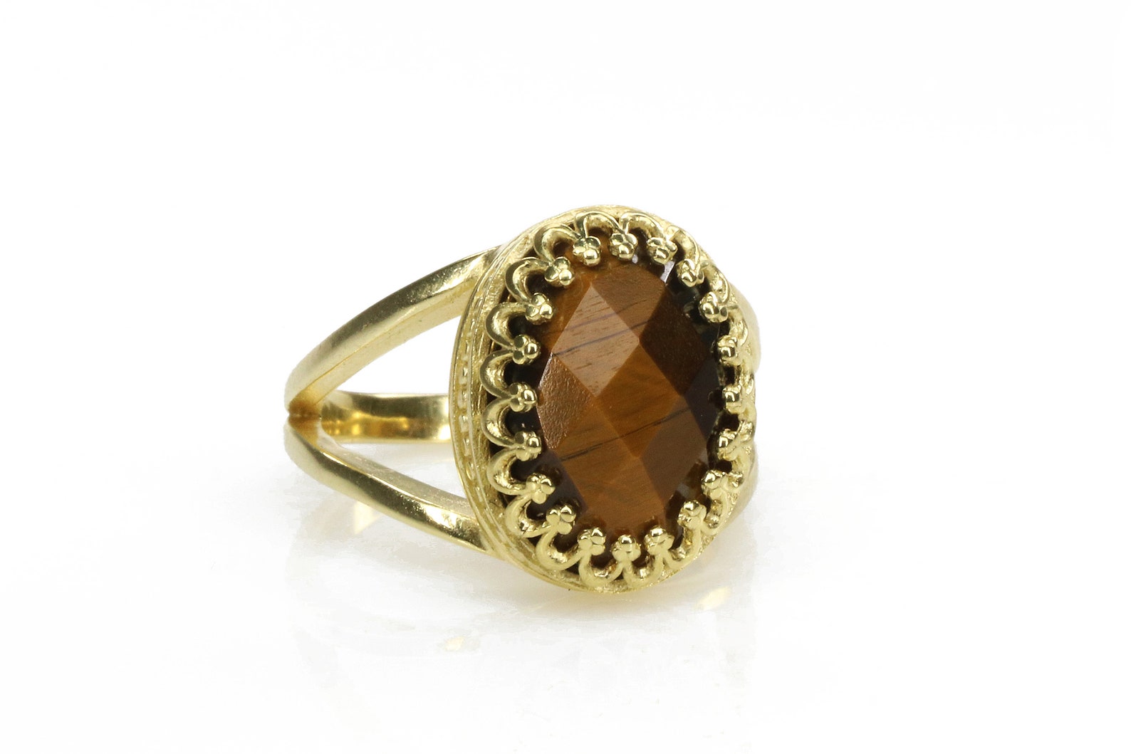 Olivenorma Tiger Eye Open Adjustable Width Ring