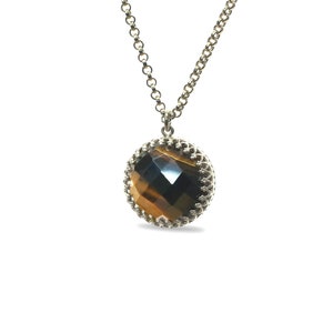 Tiger Eye Necklace · 925 Sterling Silver Necklace · Good Luck Necklace · Healing Stone Necklace · Custom Long Necklace