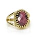 Pink Rhodonite Ring Faceted Oval Cut Ring 14k Solid Gold - Etsy