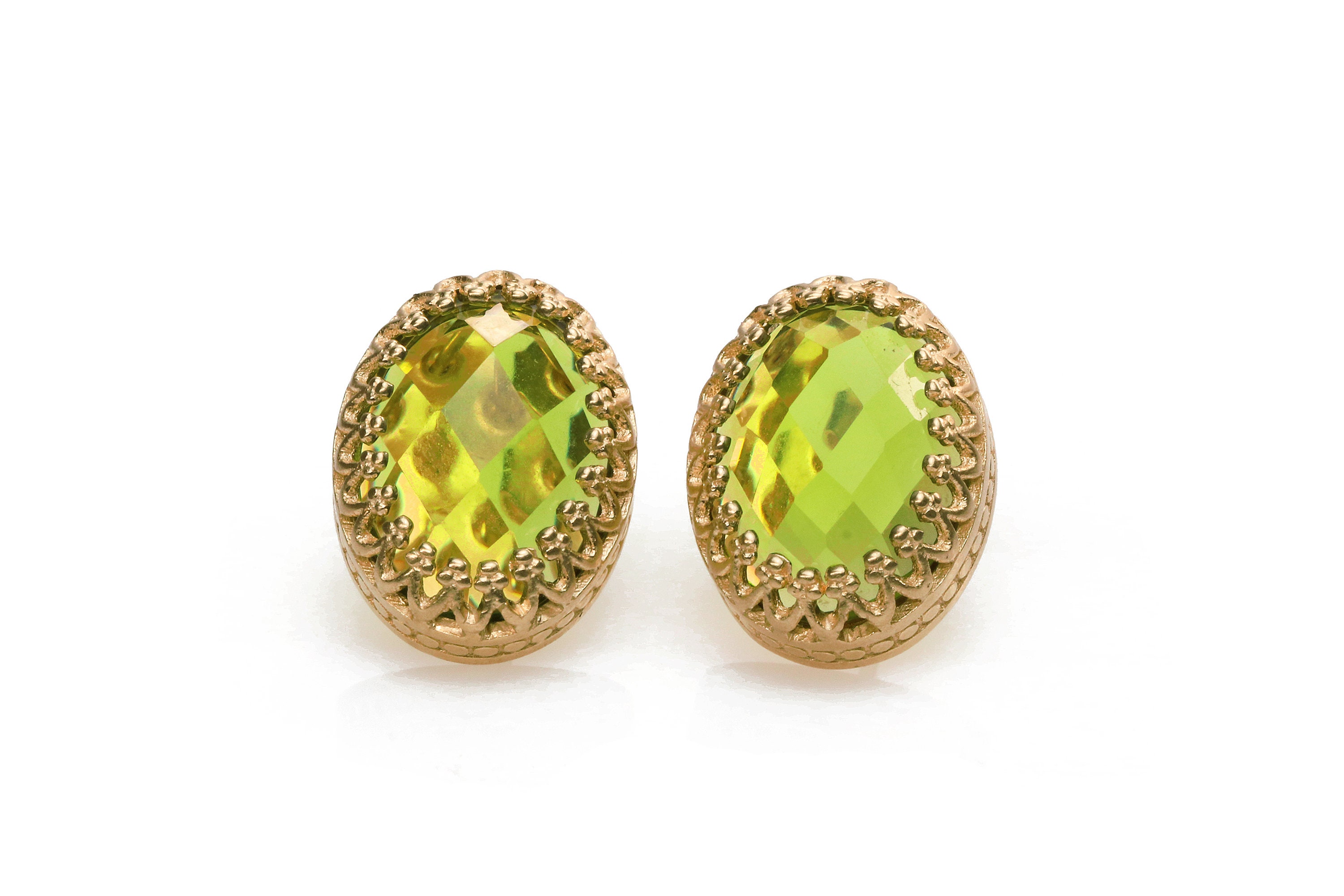 Rose gold peridot earrings deals