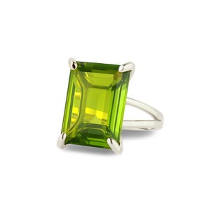 August Birthstone Ring · Peridot Ring · Rectangle Ring · Emerald Cut Ring · Gemstone Ring · Cocktail Ring · Statement Ring · Bridal Ring