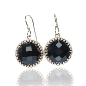 925 Silver Black Earrings · White Palladium Earrings · Rhodium Black Earrings · Black Onyx Earrings Silver