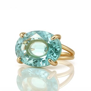 Blue Topaz Ring · Rose Gold Cocktail Ring · Oval Gemstone Ring · Gemstone Ring for Bridals · Ring Rose Gold · November Birthstone Ring