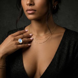 June Birthstone · Rainbow Moonstone Oval Cut Ring · Gemstone Calmness Handmade Jewelry image 5