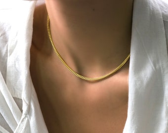 Cuban Link Chain Necklace · Gold Necklace for Women · 18k Gold Custom Wide Cuban Necklace