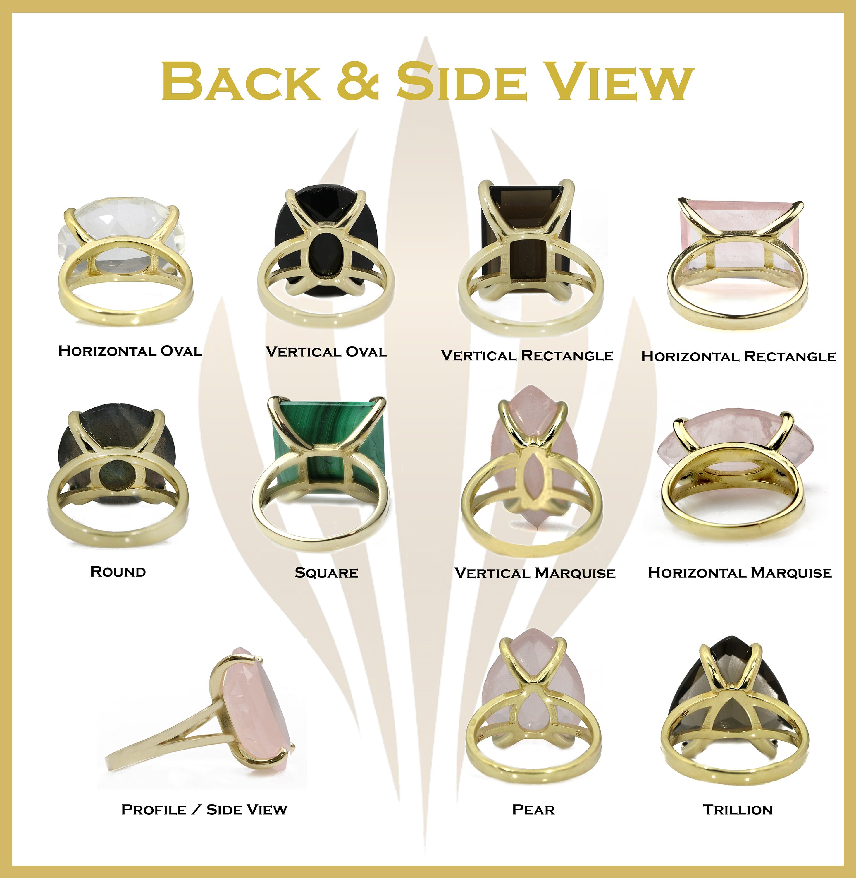 Horizontal Lemon Quartz Ring Rectangle Ring Solid Gold | Etsy