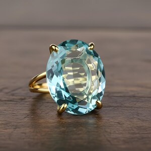 Blue Topaz Ring · Gold Ring · 14k Gold Filled Ring · Cocktail Ring · Gemstone Ring · Birthstone Rings · Bridesmaid Rings · Wedding Ring image 3