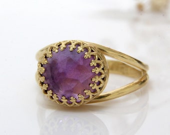ETSY BIRTHDAY SALE - Amethyst ring,14k gold filled ring,gold rings,February birthstone ring,February stone ring,gemstone ring,delicate ri