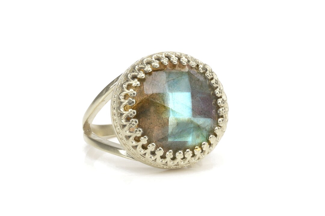 Labradorite Ring Silver Ring Blue Ring Gemstone Ring - Etsy