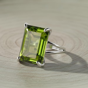 August Birthstone Ring · Peridot Ring · Rectangle Ring · Emerald Cut Ring · Gemstone Ring · Cocktail Ring · Statement Ring · Bridal Ring