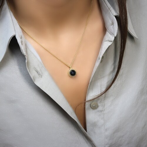 Black Onyx Pendant Black Onyx Necklace 