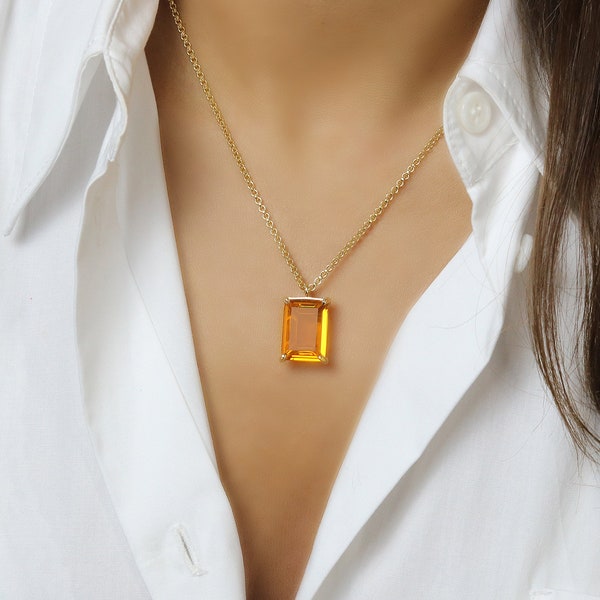 Citrine Pendant For Motivation · Creativity Necklace · Self-Expression Jewelry · Protective Necklace · Handmade Necklace