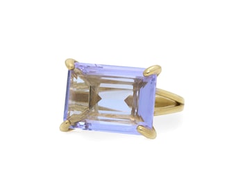 Unique Tanzanite Gold Ring · December Birthstone Ring · Big Bridal Ring · Rectangle Tanzanite Ring · Proposal Ring