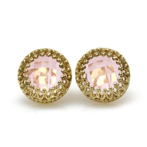 Pink Quartz Earrings Gold Earrings Rose Quartz Jewelry Love Gemstone Earrings Bridesmaid Earrings image 3
