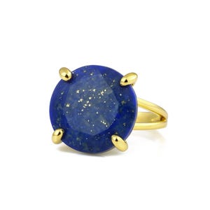 Gold Lapis Ring · Gem Stone Ring · Natural Lapis Lazuli Ring · Natural Gemstone Ring · Gemstone Stacking Ring · Strength Ring
