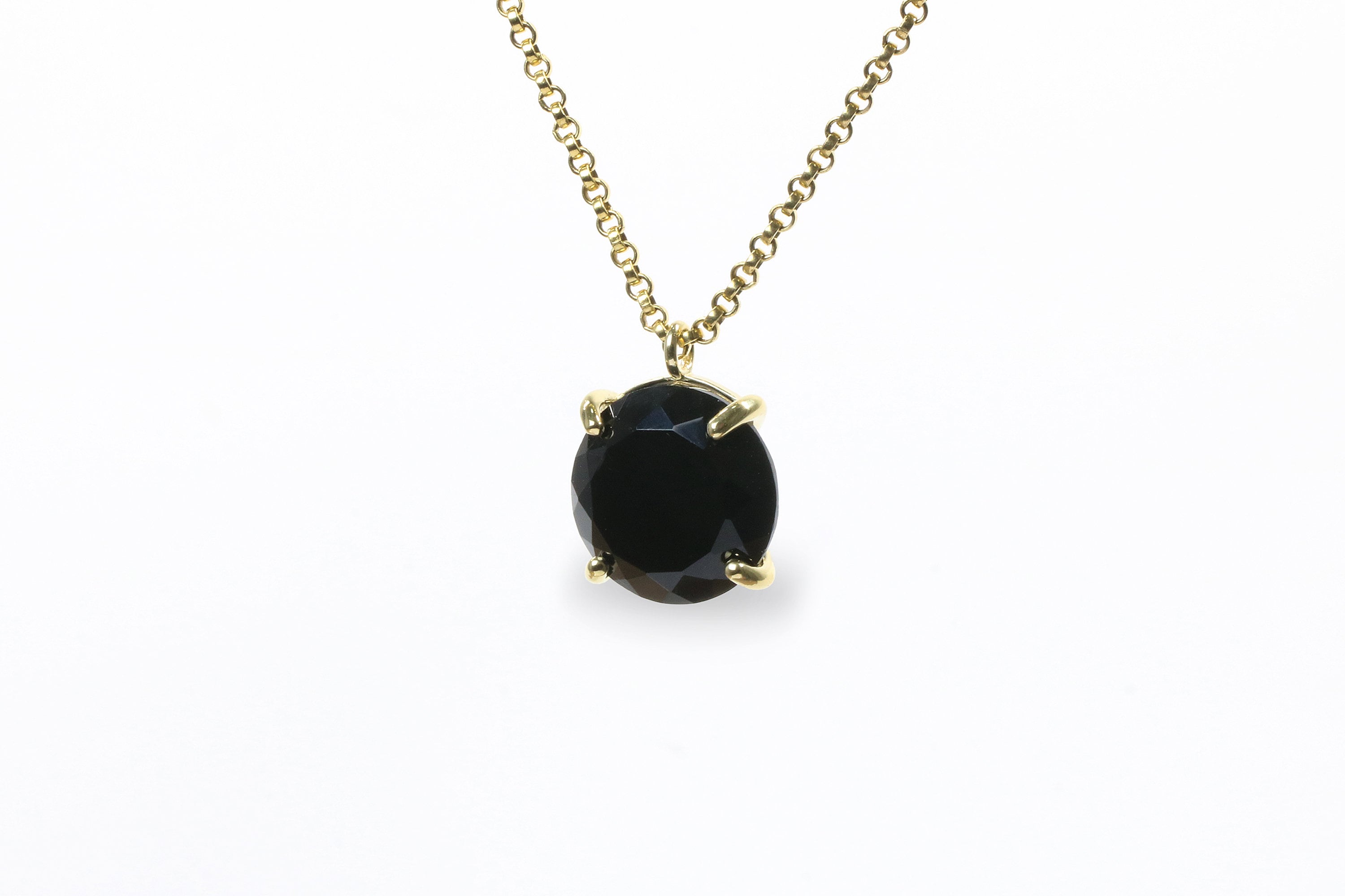 Black Onyx Pendant · Black Stone Necklace · Diamond