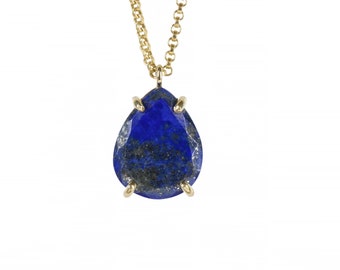 Lapis Lazuli Necklace · Pear Pendant Necklace · Gemstone Pendant · Teardrop Necklace · Gold Lapis Necklace · Custom Gold Necklace